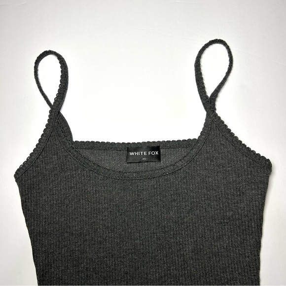 White Fox Grey Lace-trim Cami Sz XS - Picture 5 of 12